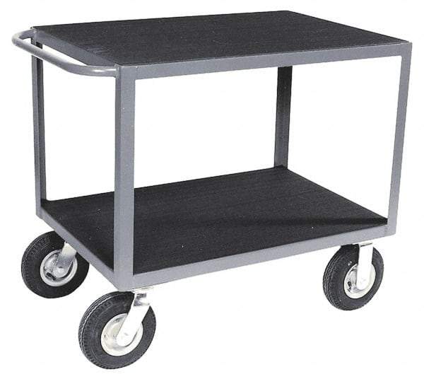 Durham - 1,200 Lb Capacity, 24" Wide x 48" Long x 34" High Instrument Cart - 2 Shelf, Steel, Full Pneumatic Casters - Apex Tool & Supply
