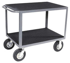 Durham - 1,200 Lb Capacity, 24" Wide x 48" Long x 34" High Instrument Cart - 2 Shelf, Steel, Full Pneumatic Casters - Apex Tool & Supply