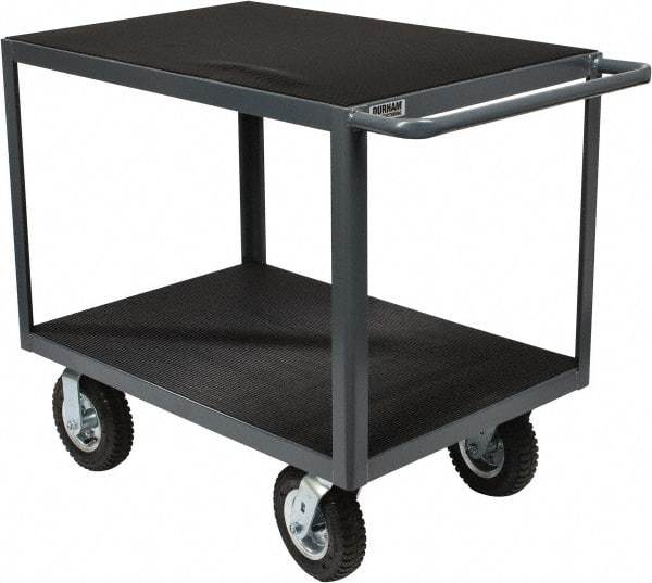 Durham - 1,200 Lb Capacity, 24" Wide x 36" Long x 34" High Instrument Cart - 2 Shelf, Steel, Full Pneumatic Casters - Apex Tool & Supply