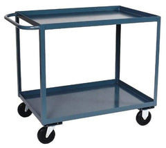 Durham - 1,200 Lb Capacity, 30" Wide x 60" Long x 37-3/4" High Service Cart - 2 Shelf, Steel, Hard Rubber Casters - Apex Tool & Supply