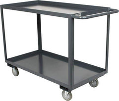 Durham - 1,200 Lb Capacity, 24" Wide x 48" Long x 37-3/4" High Service Cart - 2 Shelf, Steel, Hard Rubber Casters - Apex Tool & Supply