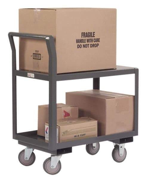 Durham - 1,200 Lb Capacity, 18-1/4" Wide x 33" Long x 37-1/2" High Service Cart - 2 Shelf, Steel, Hard Rubber Casters - Apex Tool & Supply