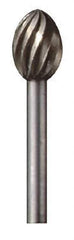 Dremel - 5/16" Cut Diam, 1/8" Shank Diam, Egg Head Single Cut Burr - High Speed Steel, Point End - Apex Tool & Supply