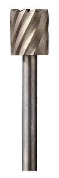 Dremel - 5/16" Cut Diam, 1/8" Shank Diam, Cylinder Head Single Cut Burr - High Speed Steel, Flat End - Apex Tool & Supply