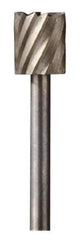 Dremel - 5/16" Cut Diam, 1/8" Shank Diam, Cylinder Head Single Cut Burr - High Speed Steel, Flat End - Apex Tool & Supply
