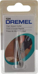Dremel - 5/16" Cut Diam, 1/8" Shank Diam, Teardrop Head Single Cut Burr - High Speed Steel, Point End - Apex Tool & Supply