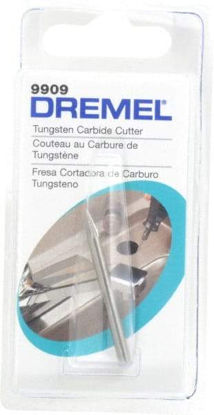 Dremel - 1/8" Cut Diam, 1/8" Shank Diam, Cone Head Double Cut Burr - Carbide, Point End, 19/64" LOC - Apex Tool & Supply