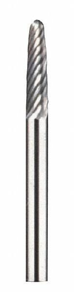 Dremel - 1/8" Cut Diam, 1/8" Shank Diam, Tree with Radius Head Double Cut Burr - Carbide, Radius End, 35/64" LOC - Apex Tool & Supply