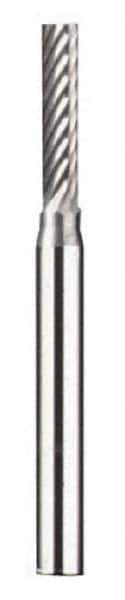 Dremel - 3/32" Cut Diam, 1/8" Shank Diam, Cylinder Head Double Cut Burr - Carbide, Flat End, 15/32" LOC - Apex Tool & Supply