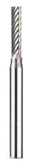 Dremel - 3/32" Cut Diam, 1/8" Shank Diam, Cylinder Head Double Cut Burr - Carbide, Flat End, 15/32" LOC - Apex Tool & Supply