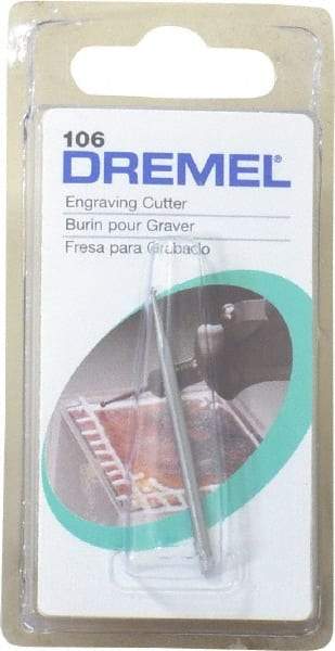 Dremel - 1/16" Cut Diam, 1/8" Shank Diam, Ball Head Single Cut Burr - Radius End - Apex Tool & Supply
