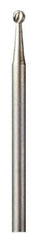 Dremel - 3/32" Cut Diam, 1/8" Shank Diam, Ball Head Single Cut Burr - Radius End - Apex Tool & Supply