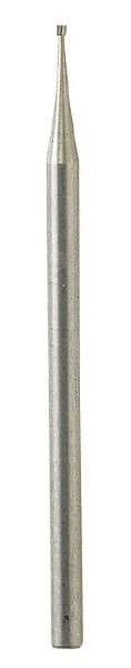 Dremel - 1/32" Cut Diam, 1/8" Shank Diam, Inverted Cone Head Single Cut Burr - Flat End - Apex Tool & Supply