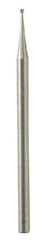 Dremel - 1/32" Cut Diam, 1/8" Shank Diam, Inverted Cone Head Single Cut Burr - Flat End - Apex Tool & Supply