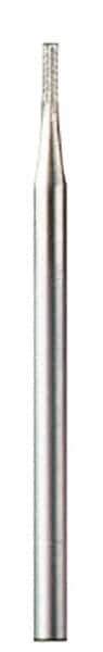 Dremel - 1/32" Cut Diam, 1/8" Shank Diam, Cylinder Head Single Cut Burr - Flat End - Apex Tool & Supply