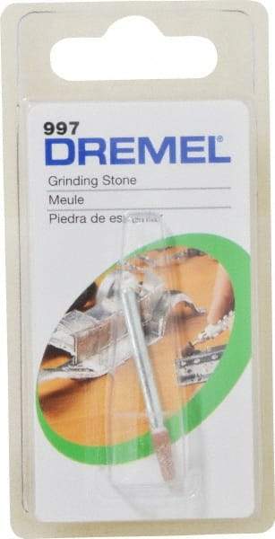 Dremel - 3/32" Head Diam x 3/8" Thickness, B97, Flat Cone End, Aluminum Oxide Mounted Point - Green - Apex Tool & Supply