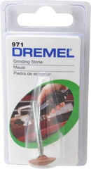 Dremel - 5/8" Head Diam x 3/32" Thickness, B71, Mushroom End, Aluminum Oxide Mounted Point - Green - Apex Tool & Supply