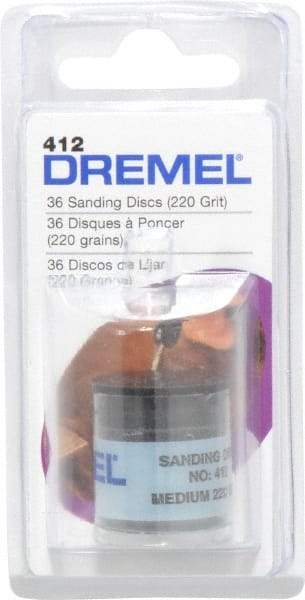 Dremel - 3/4" Diam 220 Grit Fiber Disc - Very Fine Grade, Aluminum Oxide - Apex Tool & Supply