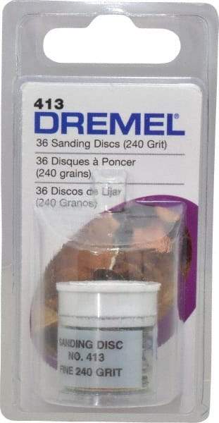 Dremel - 3/4" Diam 240 Grit Fiber Disc - Very Fine Grade, Aluminum Oxide - Apex Tool & Supply
