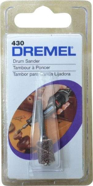 Dremel - 1/2" Wide x 1/4" Diam, Spiral Band Drum - 1/8" Shank Diam, 15,000 RPM - Apex Tool & Supply
