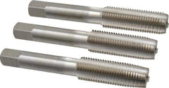 Interstate - M14x1.50 Metric Fine, 4 Flute, Bottoming, Plug & Taper, Bright Finish, High Speed Steel Tap Set - Right Hand Cut, 3-19/32" OAL, 1-21/32" Thread Length - Apex Tool & Supply