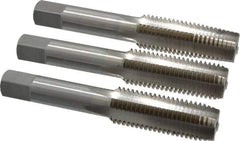 Interstate - M16x2.00 Metric Coarse, 4 Flute, Bottoming, Plug & Taper, Bright Finish, High Speed Steel Tap Set - Right Hand Cut, 3-13/16" OAL, 1-13/16" Thread Length - Apex Tool & Supply