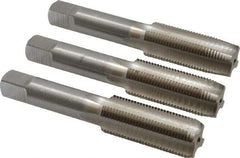 Interstate - M18x1.50 Metric Fine, 4 Flute, Bottoming, Plug & Taper, Bright Finish, High Speed Steel Tap Set - Right Hand Cut, 4-1/32" OAL, 1-13/16" Thread Length - Apex Tool & Supply