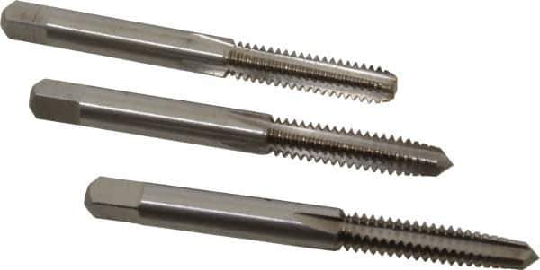 Interstate - M6x1.25 Metric Special, 4 Flute, Bottoming, Plug & Taper, Bright Finish, High Speed Steel Tap Set - Right Hand Cut, 2-1/2" OAL, 1" Thread Length - Exact Industrial Supply