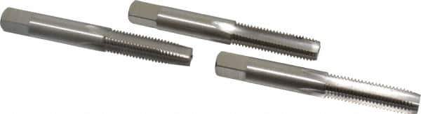 Interstate - M9x1.25 Metric Coarse, 4 Flute, Bottoming, Plug & Taper, Bright Finish, High Speed Steel Tap Set - Right Hand Cut, 2-15/16" OAL, 1-1/4" Thread Length - Apex Tool & Supply