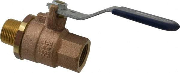 NIBCO - 3/4" Pipe, Full Port, Bronze Standard Ball Valve - 2 Piece, Inline - One Way Flow, MNPT x FNPT Ends, Lever Handle, 600 WOG, 200 WSP - Apex Tool & Supply