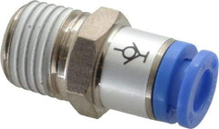 SMC PNEUMATICS - 6mm OD, R(PT) 1/4 Thread, Brass/Polybutylene Push-to-Connect Male Connector - 145 Max psi - Apex Tool & Supply
