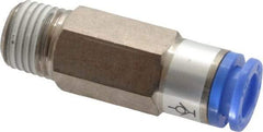 SMC PNEUMATICS - 8mm OD, R(PT) 1/4 Thread, Brass/Polybutylene Push-to-Connect Male Connector - 145 Max psi - Apex Tool & Supply