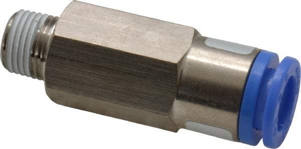 SMC PNEUMATICS - 8mm OD, R(PT) 1/8 Thread, Brass/Polybutylene Push-to-Connect Male Connector - 145 Max psi - Apex Tool & Supply