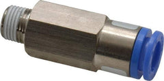 SMC PNEUMATICS - 8mm OD, R(PT) 1/8 Thread, Brass/Polybutylene Push-to-Connect Male Connector - 145 Max psi - Apex Tool & Supply