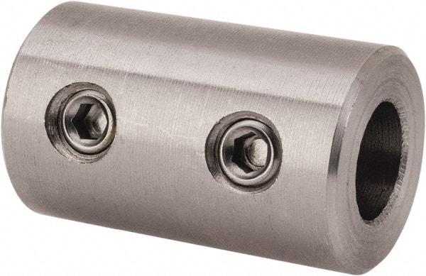 Climax Metal Products - 5/16" Inside x 5/8" Outside Diam, Stainless Steel Set Screw Rigid Coupling - 1" Long - Apex Tool & Supply