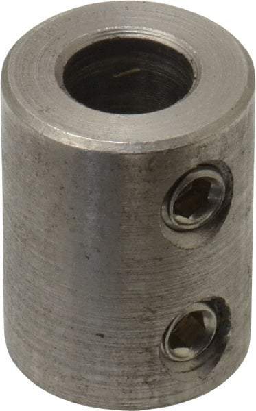 Climax Metal Products - 3/8" Inside x 3/4" Outside Diam, Stainless Steel Set Screw Rigid Coupling - 1" Long - Apex Tool & Supply