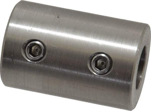 Climax Metal Products - 1/2" Inside x 1" Outside Diam, Stainless Steel Set Screw Rigid Coupling - 1-1/2" Long - Apex Tool & Supply