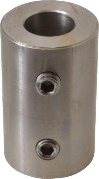 Climax Metal Products - 5/8" Inside x 1-1/4" Outside Diam, Stainless Steel Set Screw Rigid Coupling - 2" Long - Apex Tool & Supply