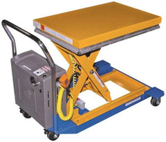 Vestil - 1,000 Lb Capacity Portable Battery-Operated Scissor Lift Table - 9" Lift Height, 48" Platform Length x 24" Platform Width - Apex Tool & Supply