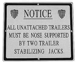 Vestil - Aluminum Trailer Sign - Aluminum Trailer Sign - Apex Tool & Supply