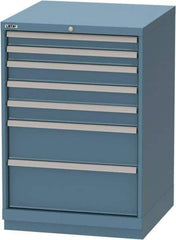 LISTA - 7 Drawer, Tool Crib Storage Cabinet - Steel, 28-1/4" Wide x 28-1/2" Deep x 41-3/4" High, Blue - Apex Tool & Supply