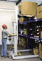Made in USA - 1,000 Lb Capacity, Straddle Base Manually Operated Lift - Ground Level Minimum Operating Height - Apex Tool & Supply