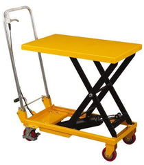 Wesco Industrial Products - 330 Lb Capacity Manual Scissor Lift Table - 27-1/2" Platform Length x 17.8" Platform Width - Apex Tool & Supply