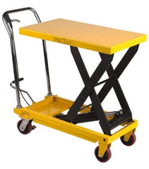 Wesco Industrial Products - 1,000 Lb Capacity Manual Scissor Lift Table - 32" Platform Length x 19-1/2" Platform Width - Apex Tool & Supply