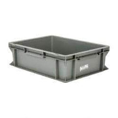 SSI Schaefer - 0.38 Cu Ft, 55 Lb Load Capacity Gray Polypropylene Tote Container - Stacking, 15.8" Long x 11.9" Wide x 4.8" High - Apex Tool & Supply