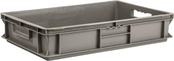 SSI Schaefer - 0.82 Cu Ft, 55 Lb Load Capacity Gray Polypropylene Tote Container - Stacking, 23.7" Long x 15.8" Wide x 4.8" High - Apex Tool & Supply