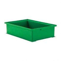 SSI Schaefer - 0.42 Cu Ft, 22 Lb Load Capacity Green Polyethylene & Conductive PP Tote Container - Stacking, 18.4" Long x 12-1/2" Wide x 4.6" High - Apex Tool & Supply