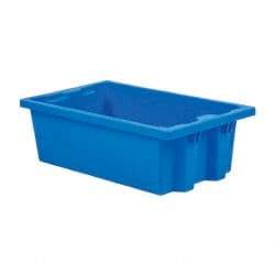 SSI Schaefer - 0.6 Cu Ft, 44 Lb Load Capacity Blue Polypropylene Tote Container - Stacking, Nesting, 21.3" Long x 12.6" Wide x 6.7" High - Apex Tool & Supply