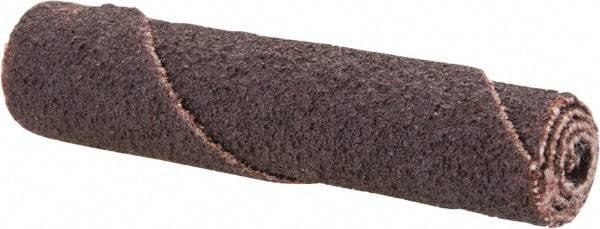 Merit Abrasives - 2" Long x 3/8" Diam, Aluminum Oxide, Full Taper Cartridge Roll - 80 Grit, 1/8" Pilot Hole Diam, Medium Grade - Apex Tool & Supply