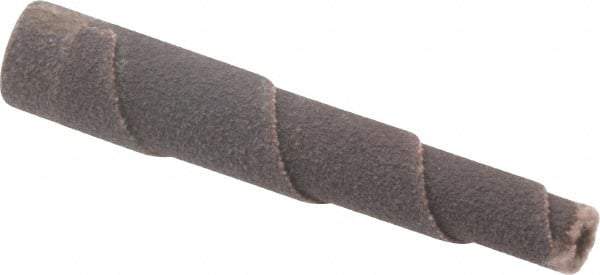Merit Abrasives - 2" Long x 3/8" Diam, Aluminum Oxide, Full Taper Cartridge Roll - 120 Grit, 1/8" Pilot Hole Diam, Fine Grade - Apex Tool & Supply